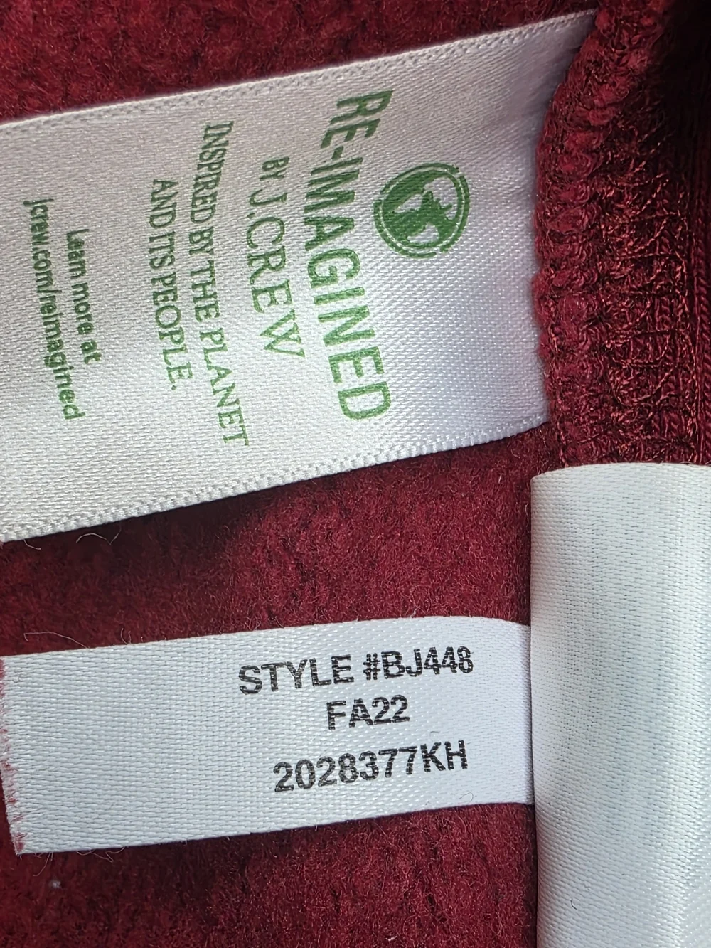 J. Crew Heritage Cotton Crewneck Sweatshirt Maroon Red - XL Tall - BJ448